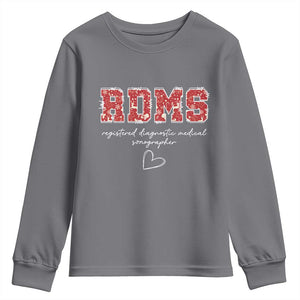 Christmas Sonographer Youth Sweatshirt RDMS Ultrasound Tech Technologist Gift TS10 Charcoal Print Your Wear