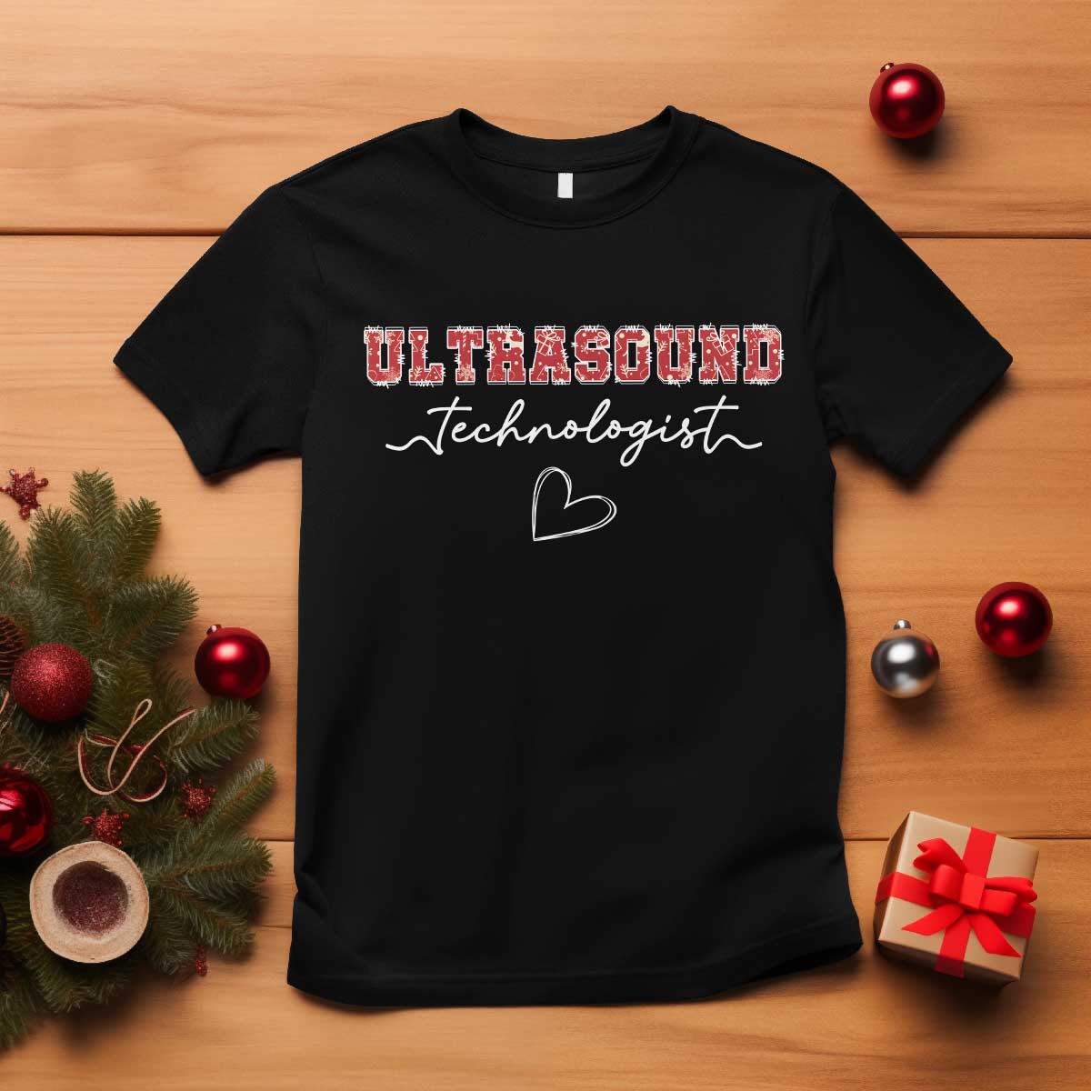 Ultrasound Tech Christmas T Shirt Technologist Gift Sonographer Sonography Student TS10 Black Print Your Wear