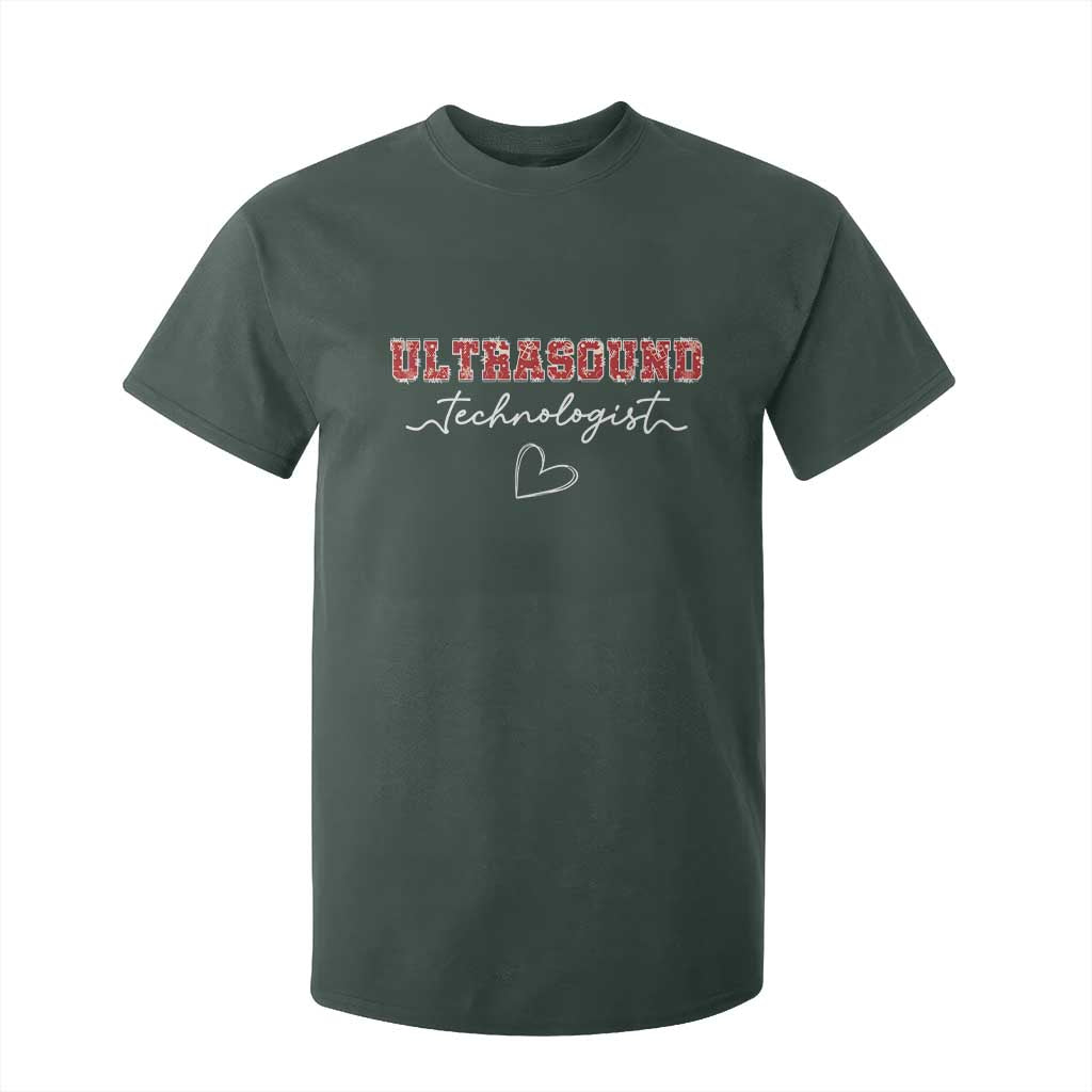 Ultrasound Tech Christmas T Shirt For Kid Technologist Gift Sonographer Sonography Student TS10 Dark Forest Green Print Your Wear