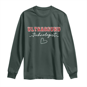 Ultrasound Tech Christmas Long Sleeve Shirt Technologist Gift Sonographer Sonography Student TS10 Dark Forest Green Print Your Wear