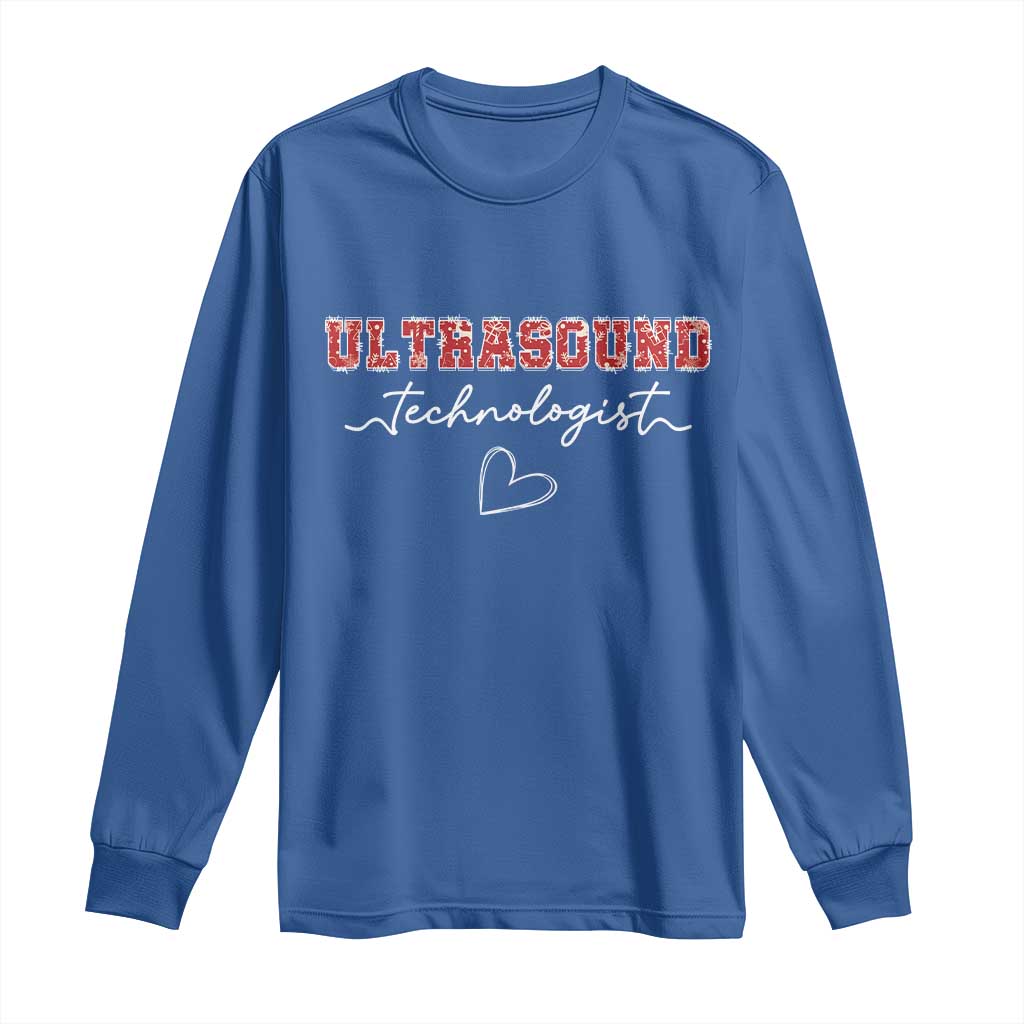 Ultrasound Tech Christmas Long Sleeve Shirt Technologist Gift Sonographer Sonography Student TS10 Royal Blue Print Your Wear