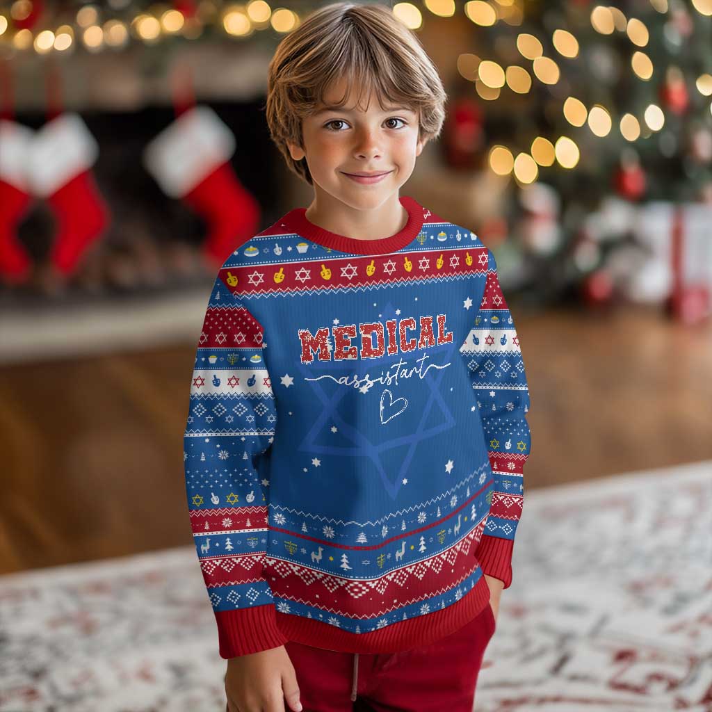 Christmas Medical Assistant Hanukkah Ugly Sweater MA Nurse Gift TS10 Blue Red Print Your Wear