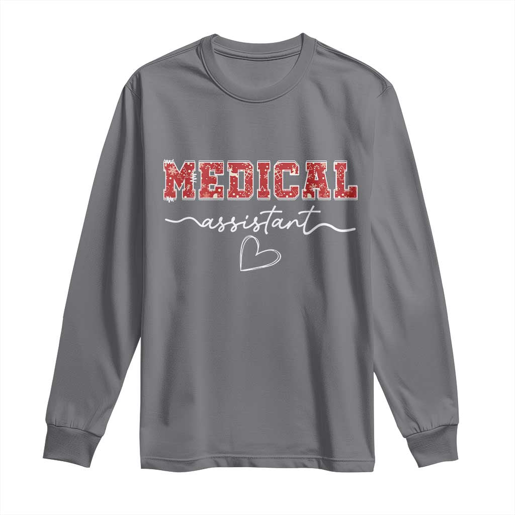 Christmas Medical Assistant Long Sleeve Shirt MA Nurse Gift TS10 Charcoal Print Your Wear