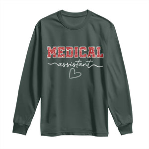 Christmas Medical Assistant Long Sleeve Shirt MA Nurse Gift TS10 Dark Forest Green Print Your Wear