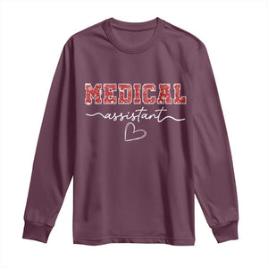Christmas Medical Assistant Long Sleeve Shirt MA Nurse Gift TS10 Maroon Print Your Wear
