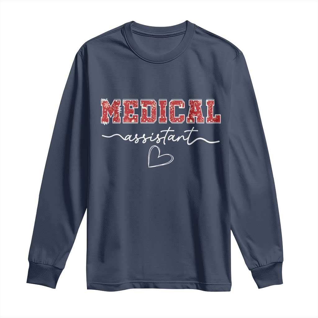 Christmas Medical Assistant Long Sleeve Shirt MA Nurse Gift TS10 Navy Print Your Wear