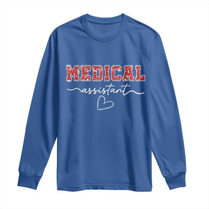 Christmas Medical Assistant Long Sleeve Shirt MA Nurse Gift TS10 Royal Blue Print Your Wear