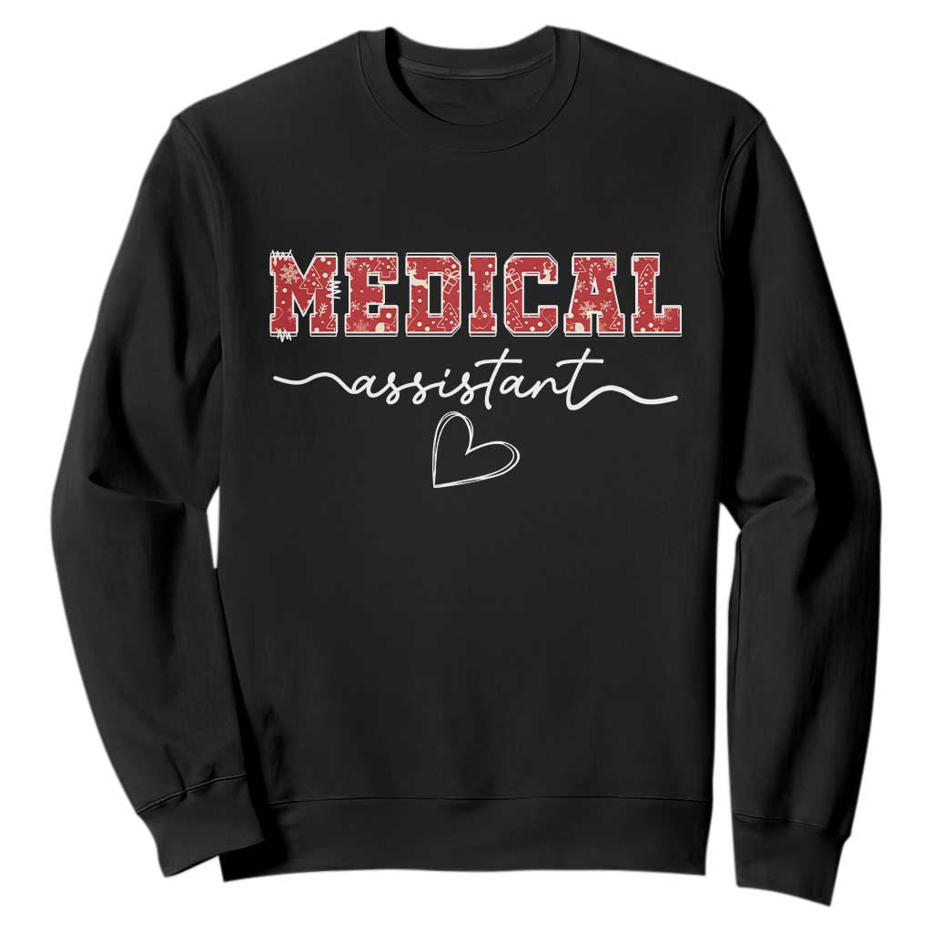 Christmas Medical Assistant Sweatshirt MA Nurse Gift TS10 Black Print Your Wear