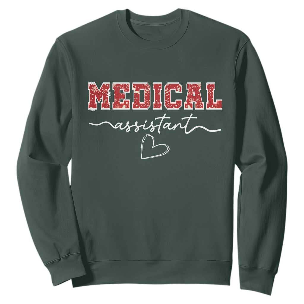 Christmas Medical Assistant Sweatshirt MA Nurse Gift TS10 Dark Forest Green Print Your Wear