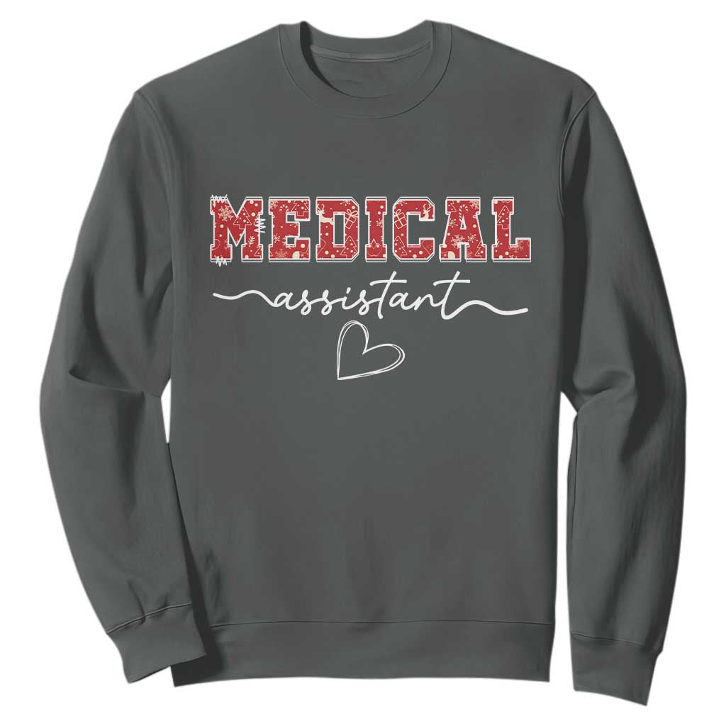 Christmas Medical Assistant Sweatshirt MA Nurse Gift TS10 Dark Heather Print Your Wear