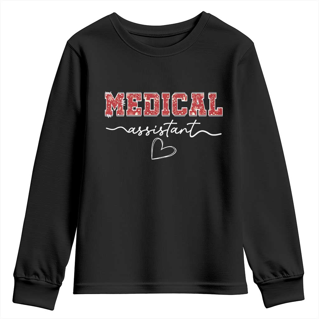 Christmas Medical Assistant Youth Sweatshirt MA Nurse Gift TS10 Black Print Your Wear