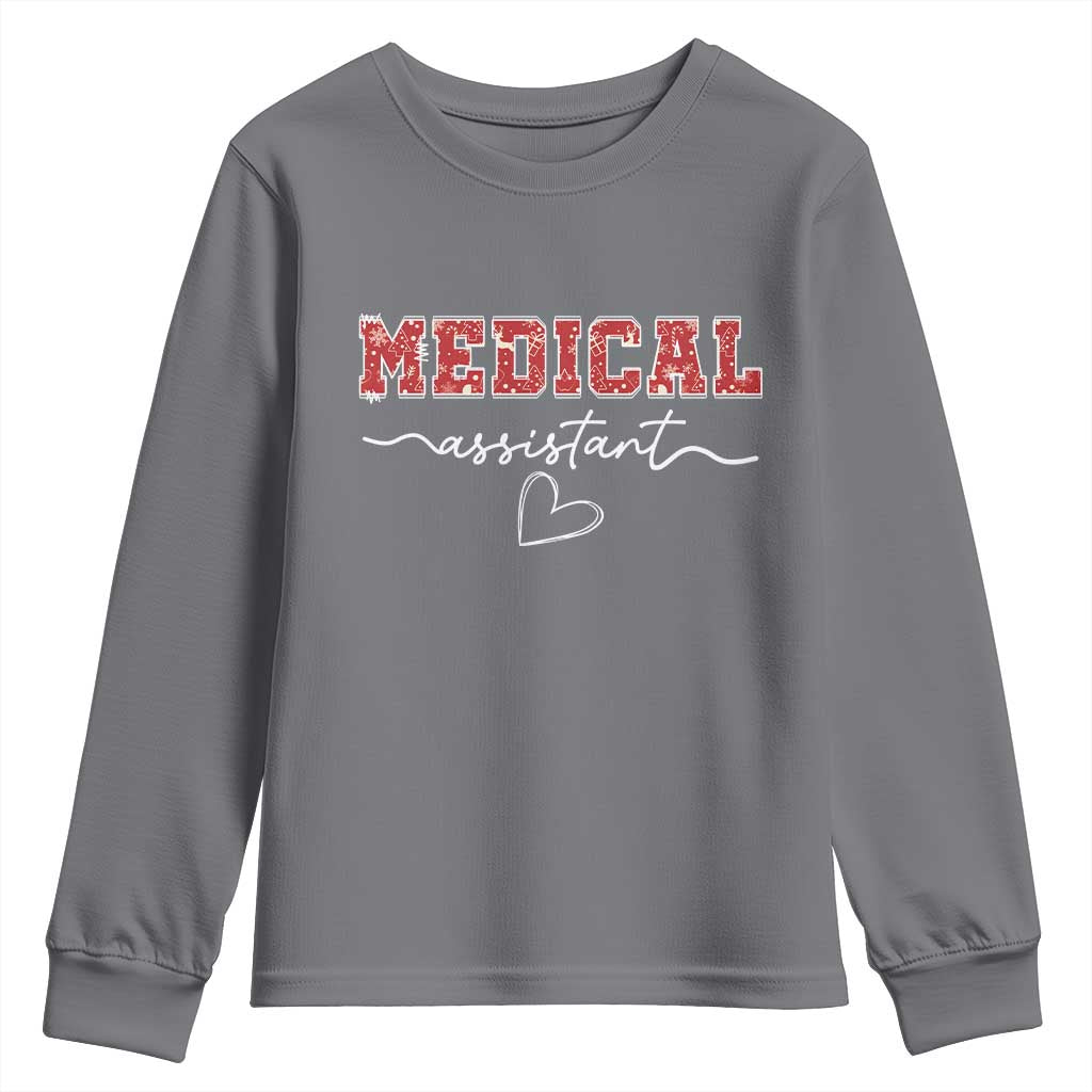 Christmas Medical Assistant Youth Sweatshirt MA Nurse Gift TS10 Charcoal Print Your Wear