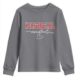 Christmas Medical Assistant Youth Sweatshirt MA Nurse Gift TS10 Charcoal Print Your Wear