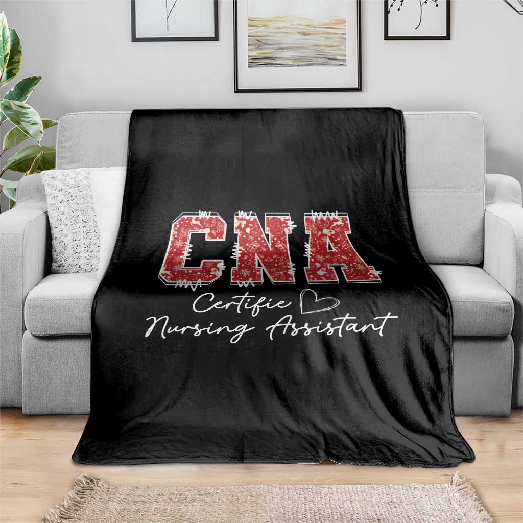 CNA Christmas Throw Blanket Certified Nursing Assistant Gift TS10 Print Your Wear