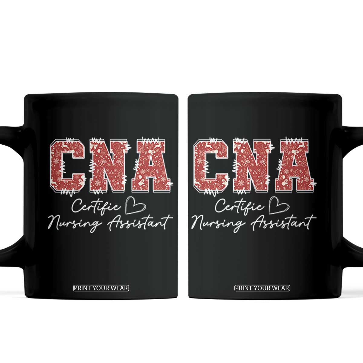 CNA Christmas Coffee Mug Certified Nursing Assistant Gift TS10 Black Print Your Wear