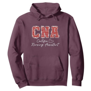 CNA Christmas Hoodie Certified Nursing Assistant Gift TS10 Maroon Print Your Wear