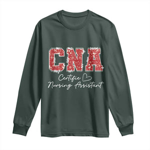 CNA Christmas Long Sleeve Shirt Certified Nursing Assistant Gift TS10 Dark Forest Green Print Your Wear