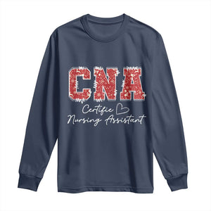 CNA Christmas Long Sleeve Shirt Certified Nursing Assistant Gift TS10 Navy Print Your Wear