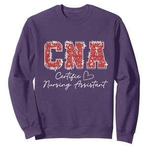 CNA Christmas Sweatshirt Certified Nursing Assistant Gift TS10 Purple Print Your Wear