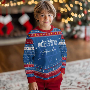 OBGYN Squad Hanukkah Ugly Sweater Obstetrics And Gynecology Nurse TS10 Blue Red Print Your Wear