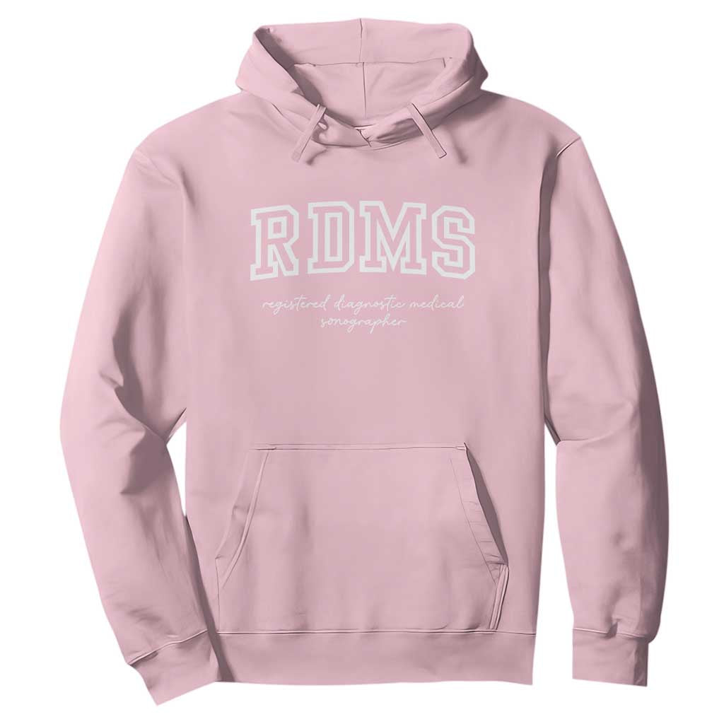 Sonographer Hoodie RDMS Ultrasound Tech Technologist Gift TS10 Light Pink Print Your Wear