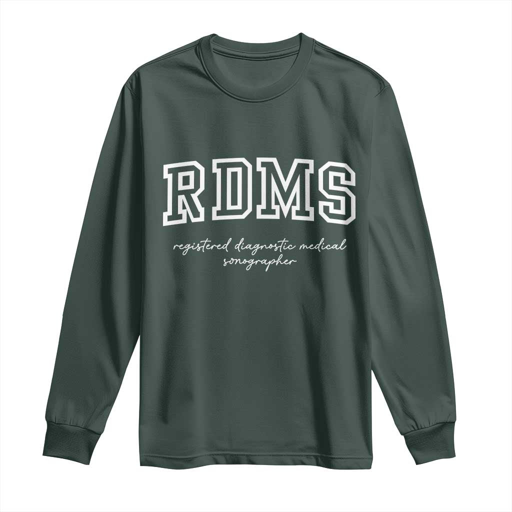 Sonographer Long Sleeve Shirt RDMS Ultrasound Tech Technologist Gift TS10 Dark Forest Green Print Your Wear