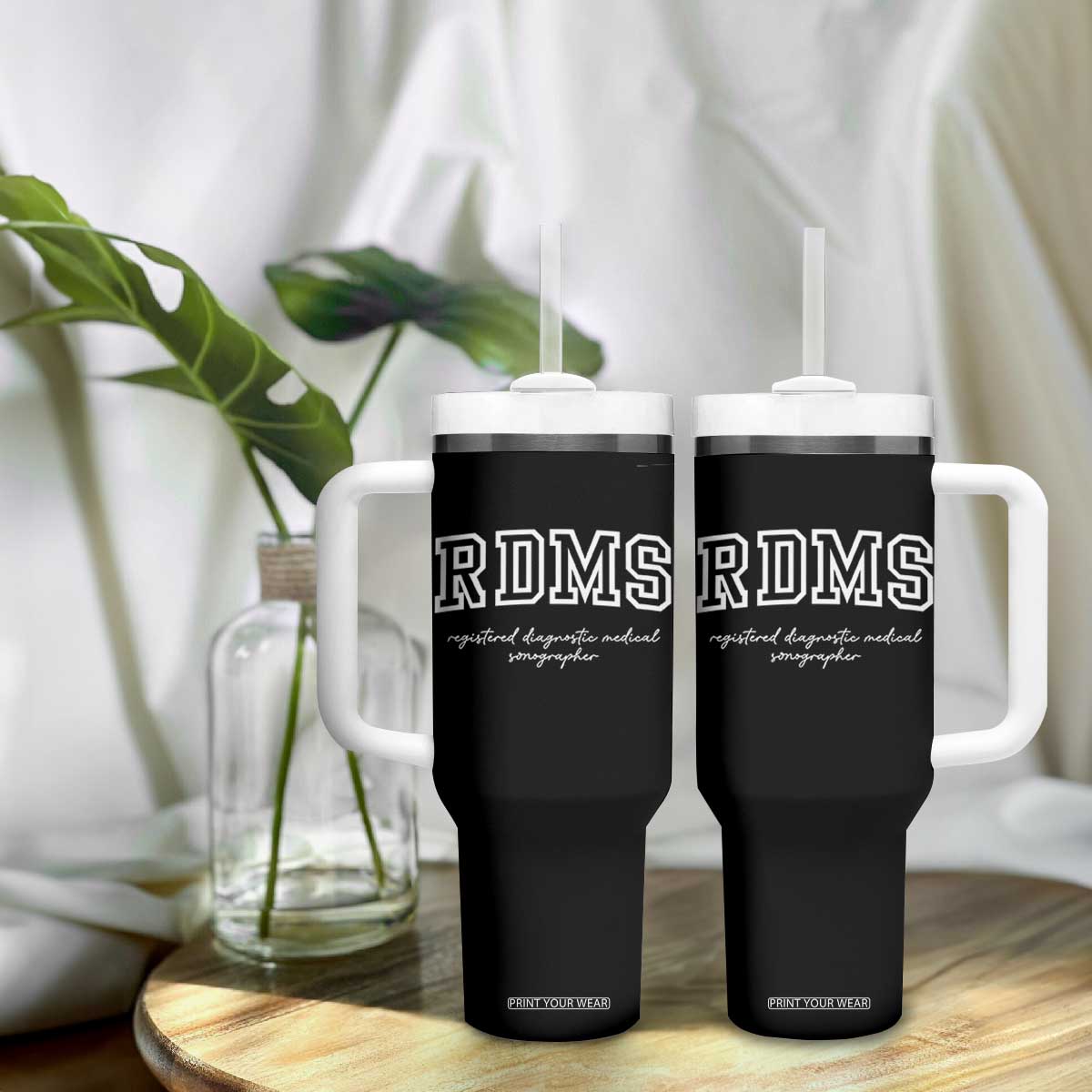 Sonographer Tumbler With Handle RDMS Ultrasound Tech Technologist Gift TS10 Print Your Wear