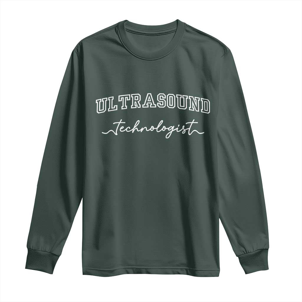 Ultrasound Tech Long Sleeve Shirt Technologist Gift Sonographer Sonography Student TS10 Dark Forest Green Print Your Wear