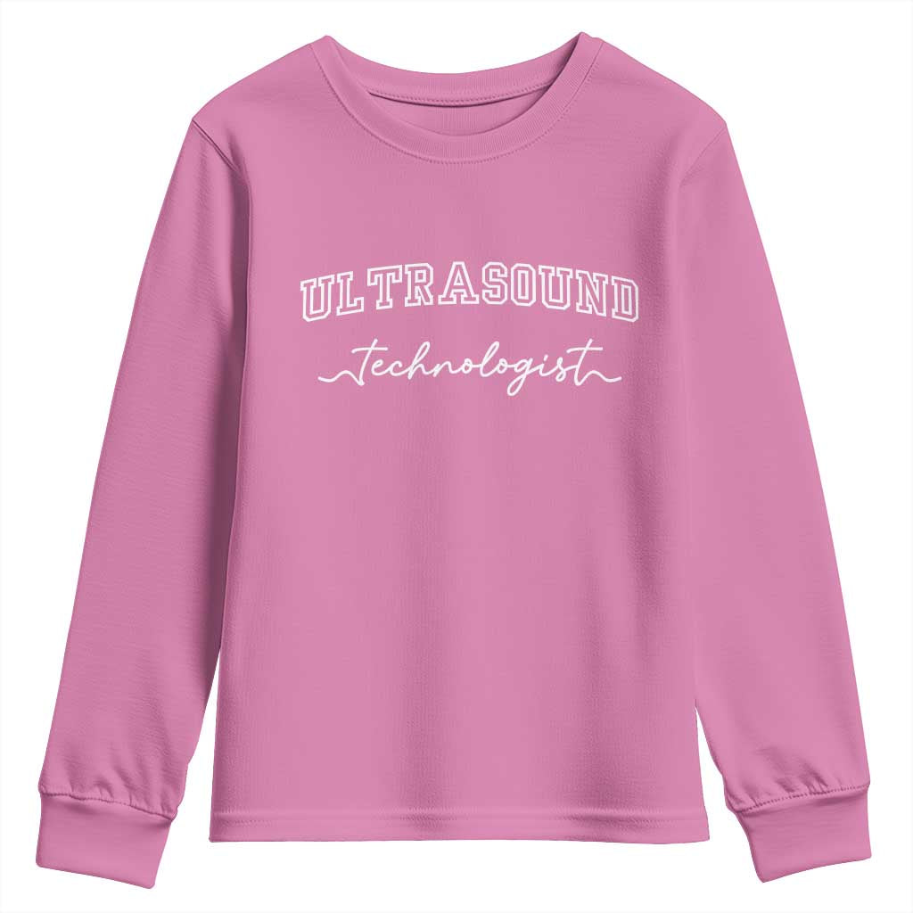 Ultrasound Tech Youth Sweatshirt Technologist Gift Sonographer Sonography Student TS10 Azalea Print Your Wear