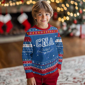 Certified Nursing Assistant Hanukkah Ugly Sweater CNA Gift TS10 Blue Red Print Your Wear