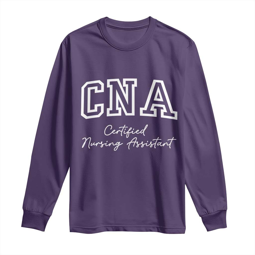 Certified Nursing Assistant Long Sleeve Shirt CNA Gift TS10 Purple Print Your Wear