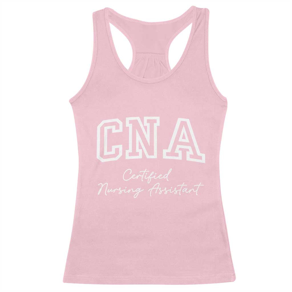 Certified Nursing Assistant Racerback Tank Top CNA Gift TS10 Light Pink Print Your Wear
