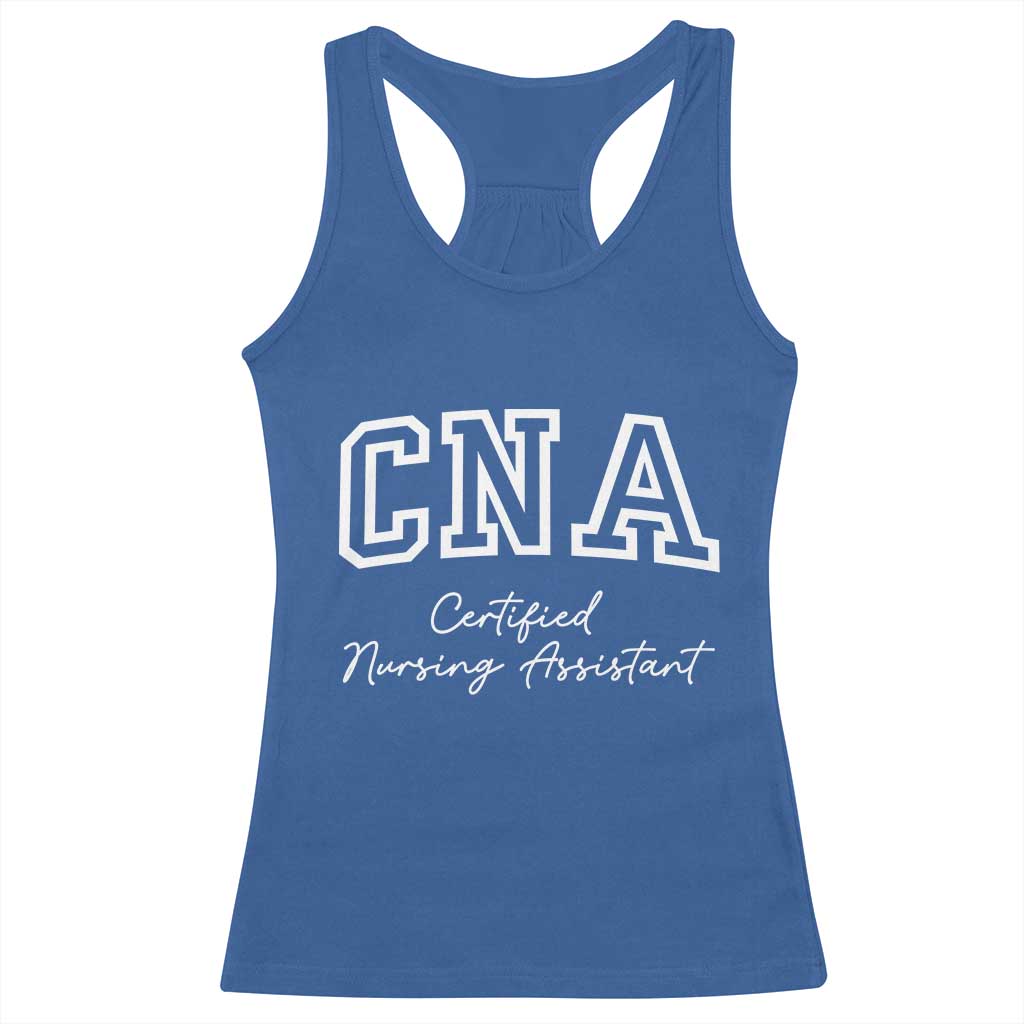 Certified Nursing Assistant Racerback Tank Top CNA Gift TS10 Royal Blue Print Your Wear