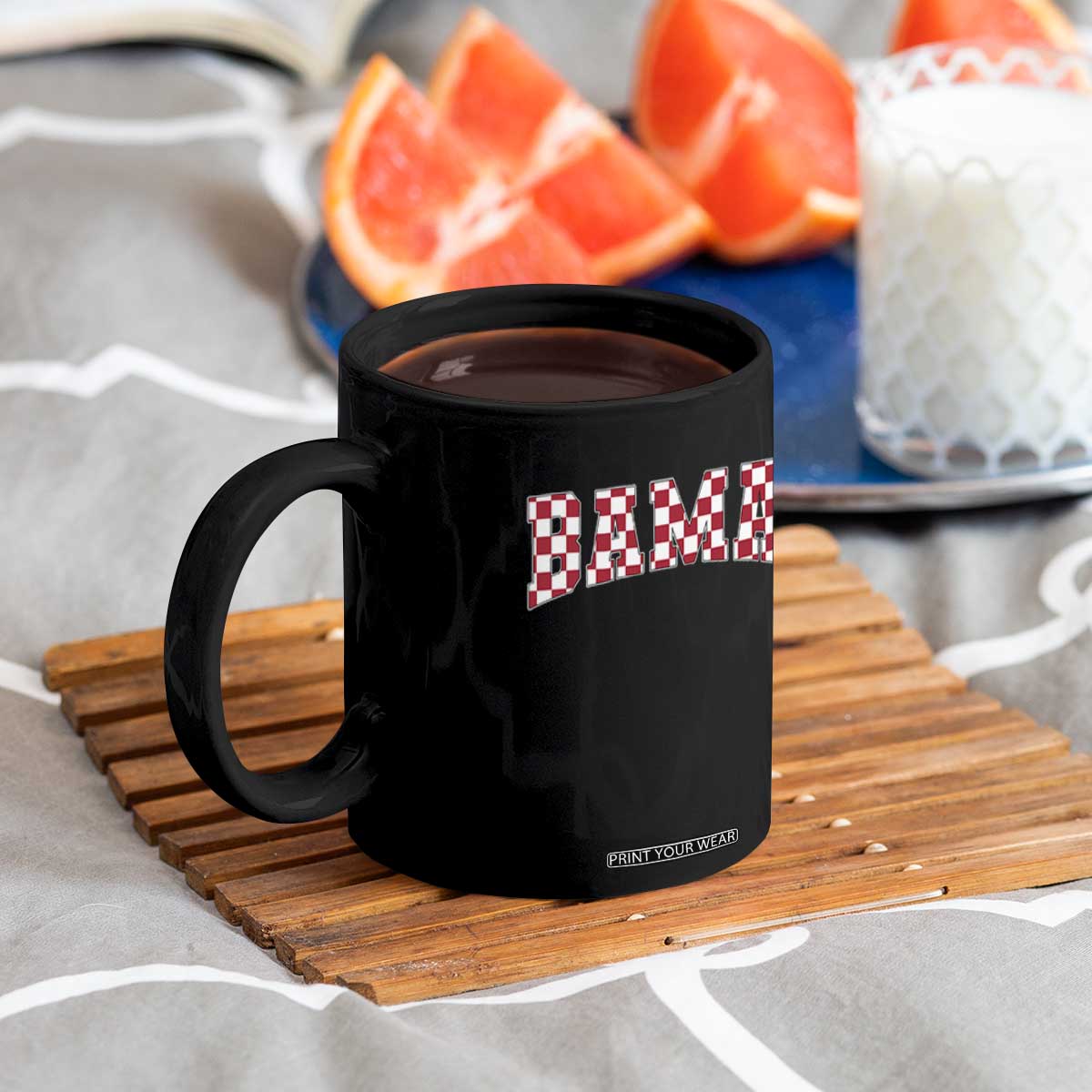 Vintage Bama Coffee Mug Retro Checkered Varsity Alabama Lover AL State TS10 Print Your Wear