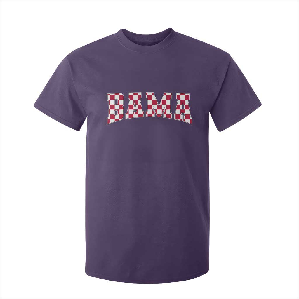 Vintage Bama T Shirt For Kid Retro Checkered Varsity Alabama Lover AL State TS10 Purple Print Your Wear