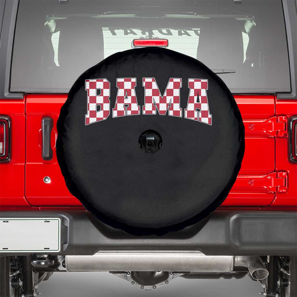 Vintage Bama Spare Tire Cover Retro Checkered Varsity Alabama Lover AL State TS10 Black Print Your Wear
