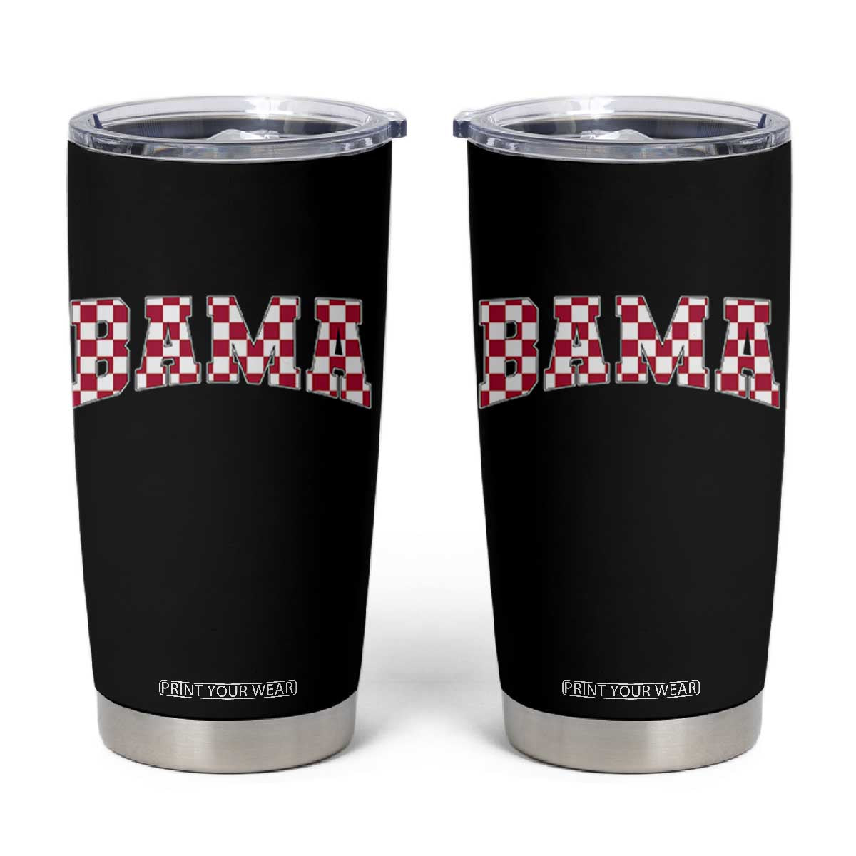 Vintage Bama Tumbler Cup Retro Checkered Varsity Alabama Lover AL State TS10 Black Print Your Wear