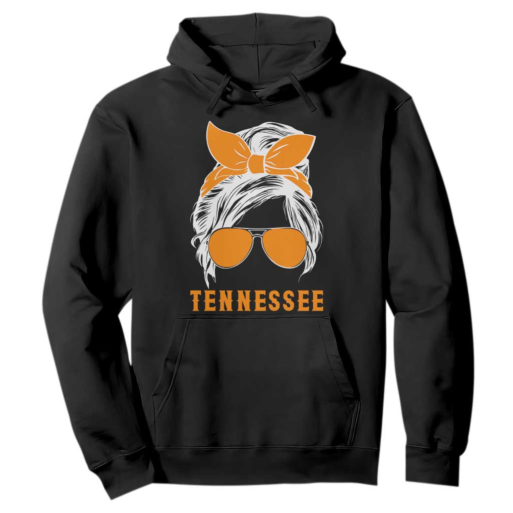 Tennessee Fan Hoodie Volunteers College Football Lover Game Day Messy Bun TS10 Black Print Your Wear