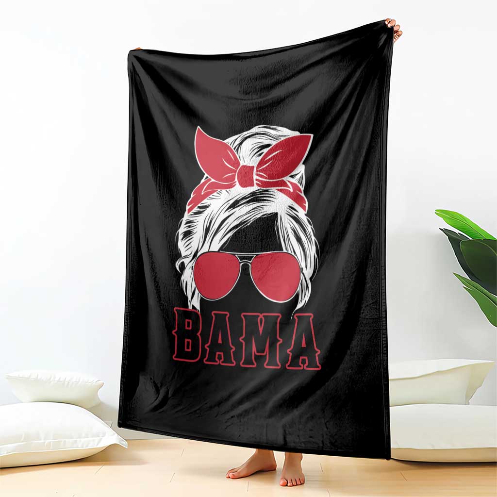 Alabama Fan Throw Blanket Bama Football Lover Game Day Messy Bun TS10 Print Your Wear