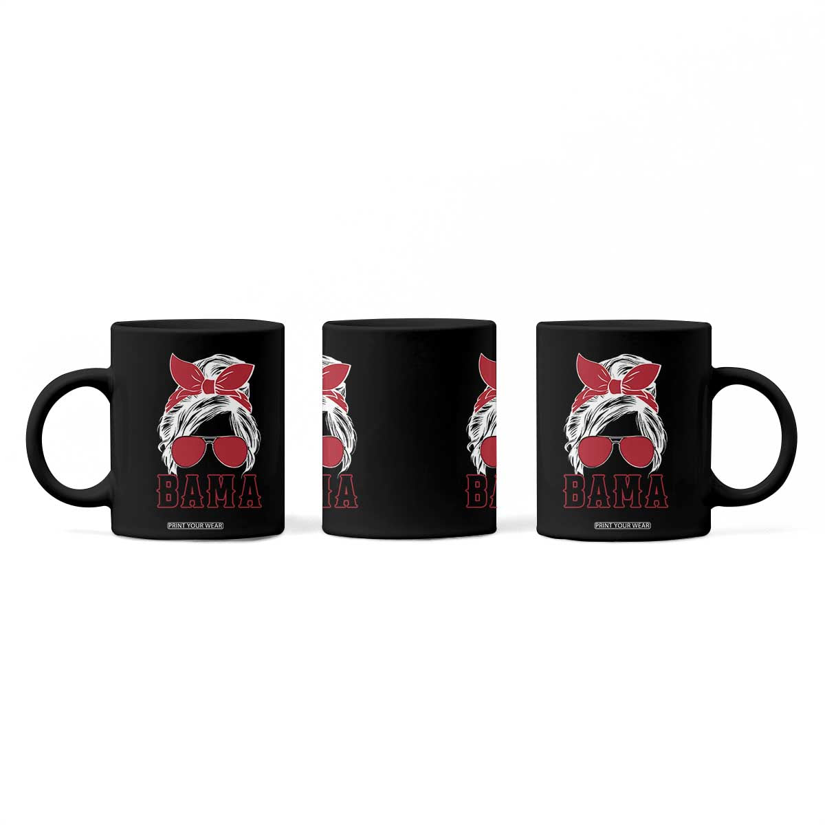 Alabama Fan Coffee Mug Bama Football Lover Game Day Messy Bun TS10 Print Your Wear