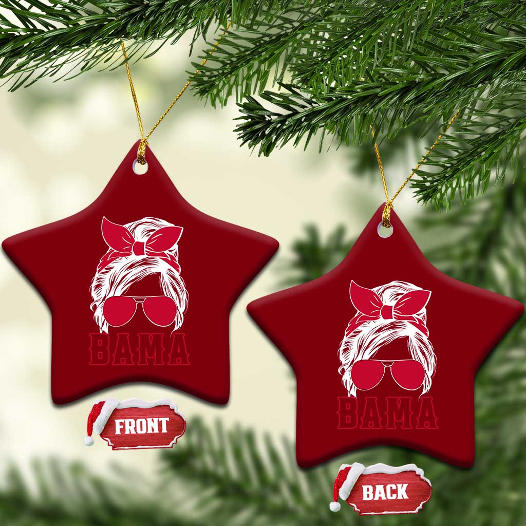 Alabama Fan Ceramic Ornament Bama Football Lover Game Day Messy Bun TS10 Print Your Wear