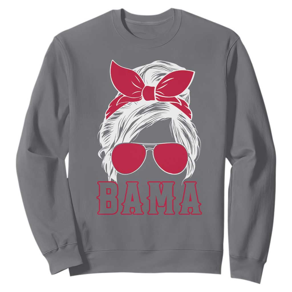 Alabama Fan Sweatshirt Bama Football Lover Game Day Messy Bun TS10 Charcoal Print Your Wear