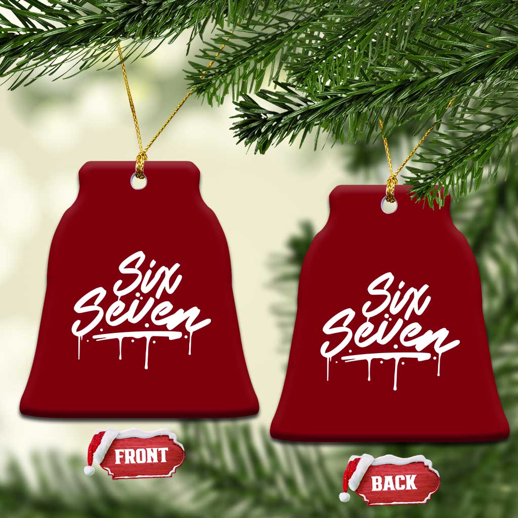 Fun Six Seven Meme Ceramic Ornament Funny 6 7 Meme Gen Alpha Slang Streetwear TS10 Print Your Wear