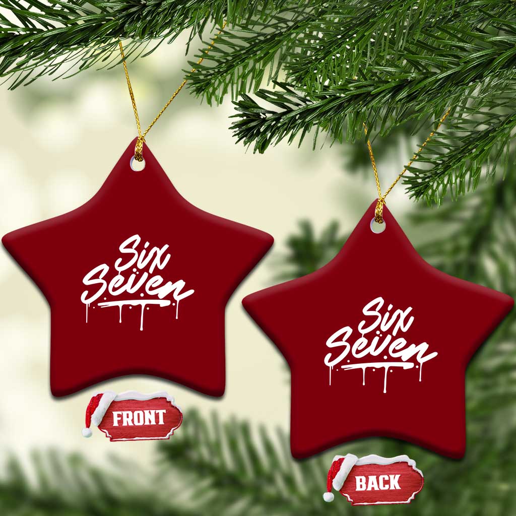 Fun Six Seven Meme Ceramic Ornament Funny 6 7 Meme Gen Alpha Slang Streetwear TS10 Print Your Wear
