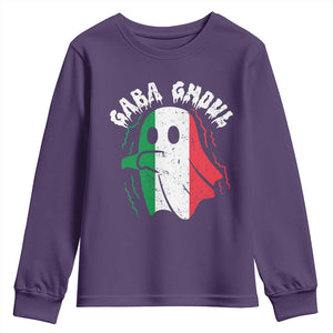 Gabagool Ghost Italian Youth Sweatshirt Funny Halloween Costume Gaba Ghoul Pun TS10 Purple Print Your Wear