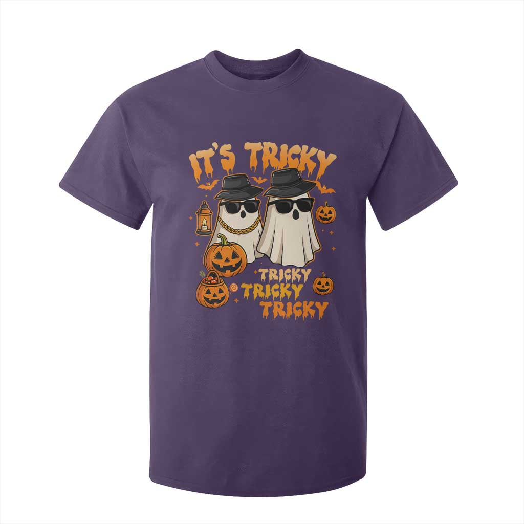 Funny Ghost T Shirt For Kid It's Tricky Tricky Tricky 90s Nostalgia Halloween Costume TS10 Purple Print Your Wear
