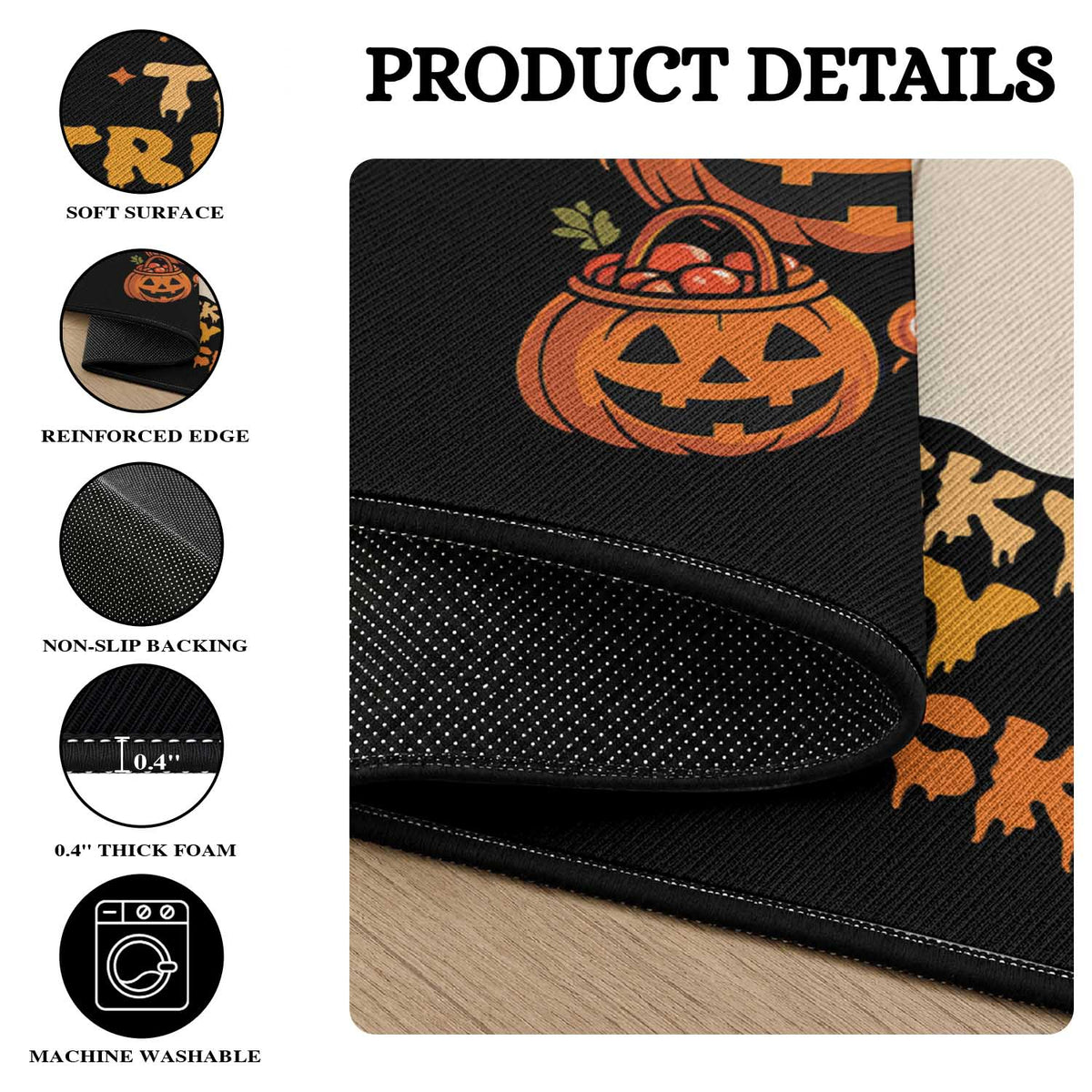 Funny Ghost Round Rug It's Tricky Tricky Tricky 90s Nostalgia Halloween Costume
