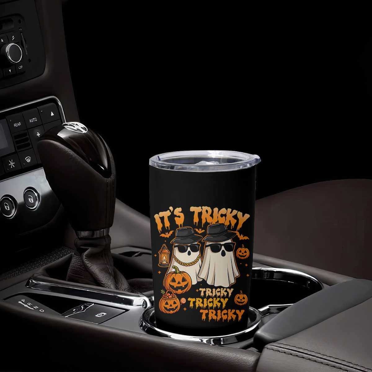 Funny Ghost Tumbler Cup It's Tricky Tricky Tricky 90s Nostalgia Halloween Costume TS10 Print Your Wear