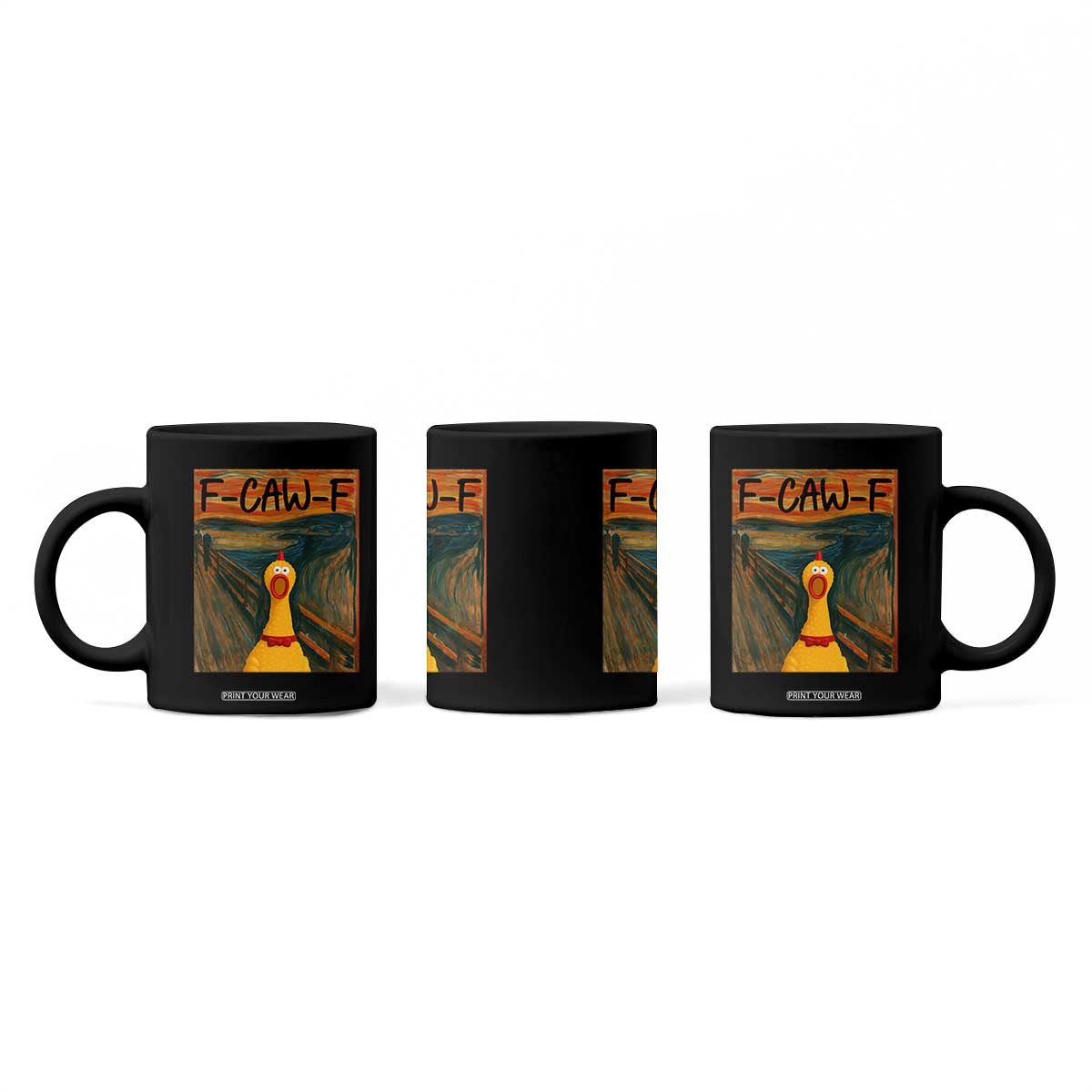 F Caw F Screaming Chicken Coffee Mug Funny Fawk Off Meme TS10 Print Your Wear
