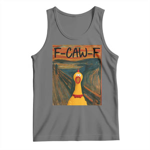 F Caw F Screaming Chicken Tank Top Funny Fawk Off Meme TS10 Black Heather Print Your Wear